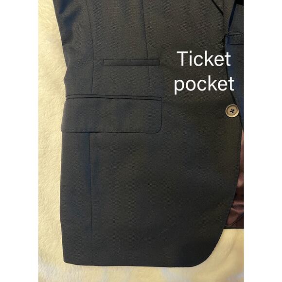 New Samuelsohn 40R Solid Black Designer Luxury Blazer Sport Jacket Super 130s - Picture 9 of 14